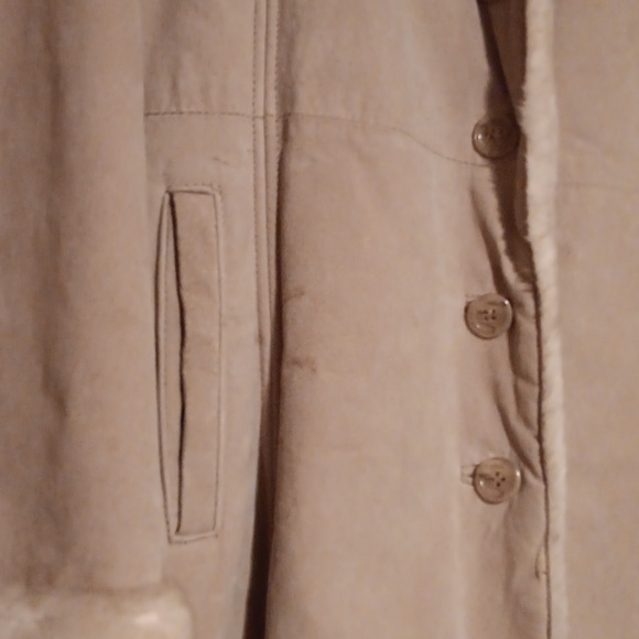 Furry Warm Beige Suede Coat! - Picture 6 of 11